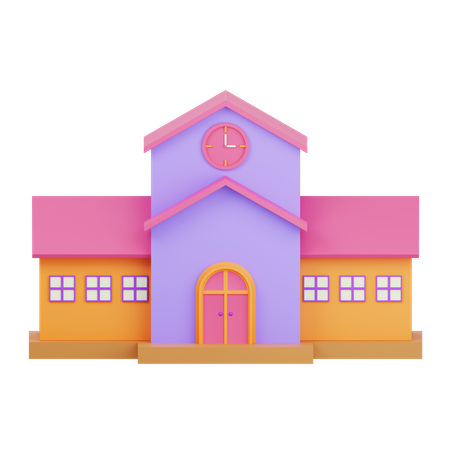 School Building  3D Icon