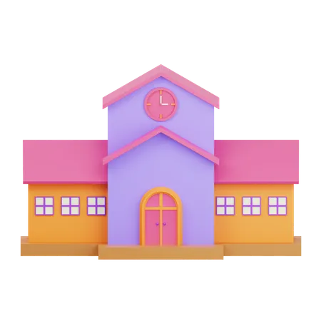 School Building  3D Icon