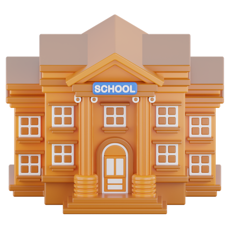 School Building  3D Icon