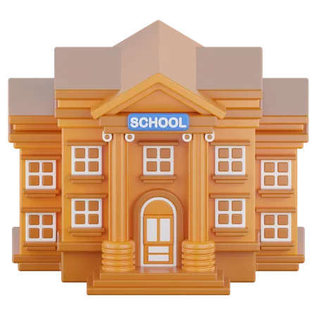 School Building  3D Icon