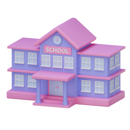 School Building  3D Icon