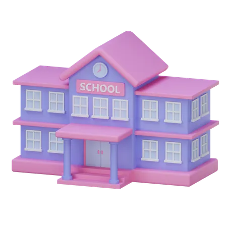 School Building  3D Icon