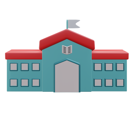 School Building  3D Icon