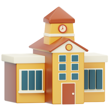 School Building  3D Icon