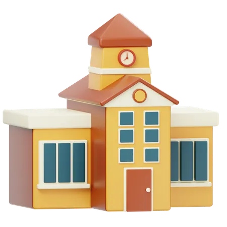 School Building  3D Icon