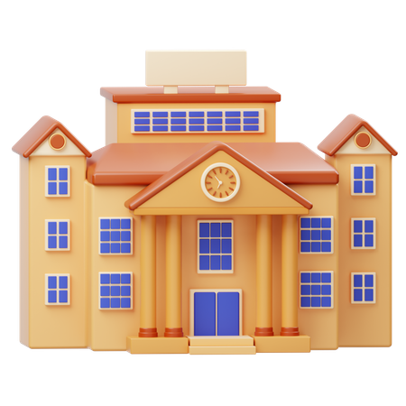 School Building  3D Icon