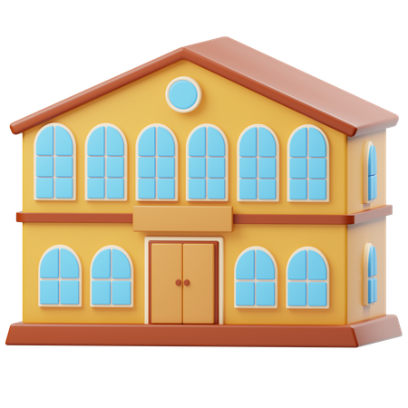 School Building  3D Icon