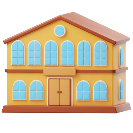 School Building  3D Icon