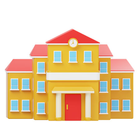 School Building  3D Icon