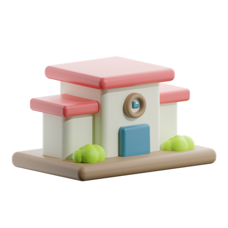 School Building  3D Icon