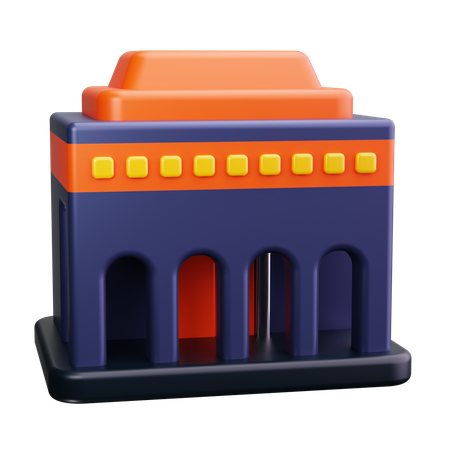 School Building  3D Icon