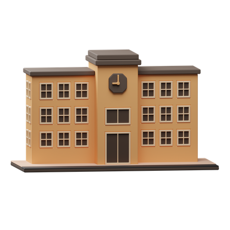 School building  3D Icon