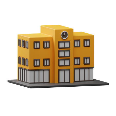 School Building  3D Icon