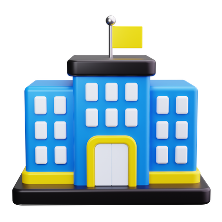 School Building  3D Icon