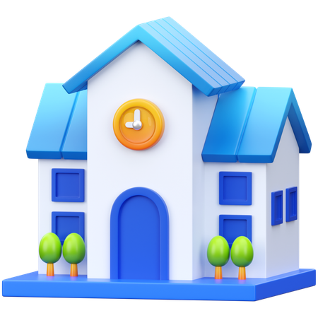 School Building  3D Icon