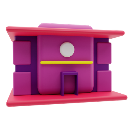 School Building  3D Icon