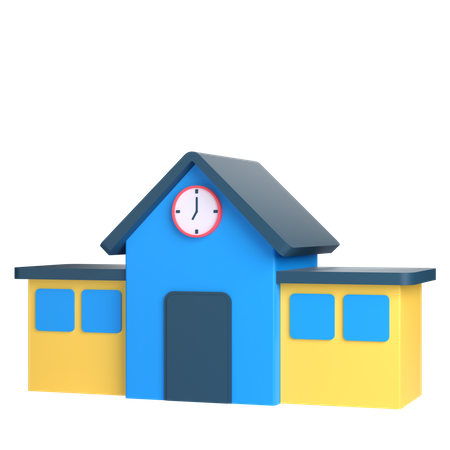 School Building  3D Icon