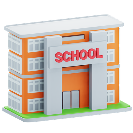 School Building  3D Icon