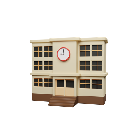 School building  3D Icon