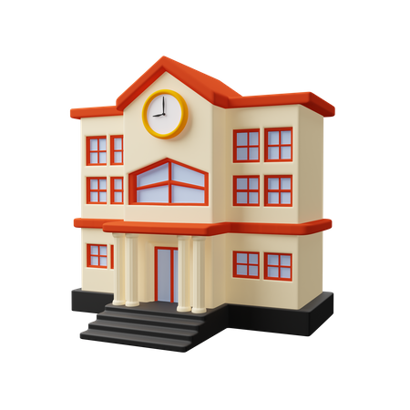 School building  3D Icon
