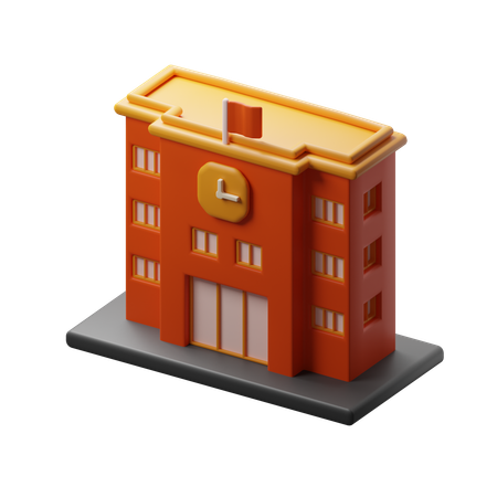 School building  3D Icon