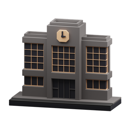 School Building  3D Icon