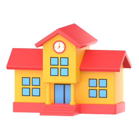 School Building  3D Icon