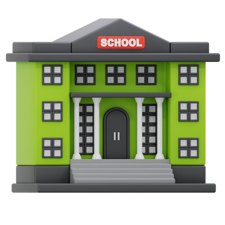 School Building  3D Icon