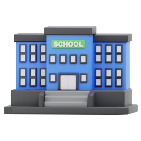 School Building  3D Icon