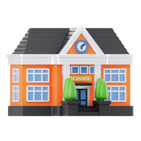 School Building  3D Icon