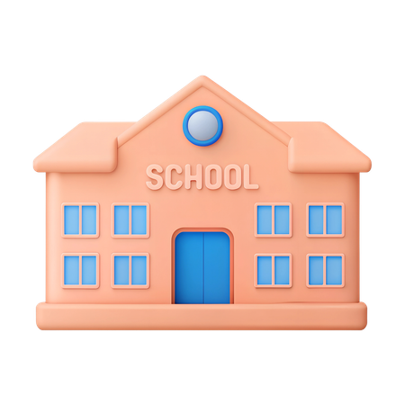 School Building  3D Icon