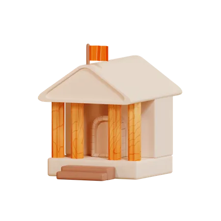 School Building  3D Illustration