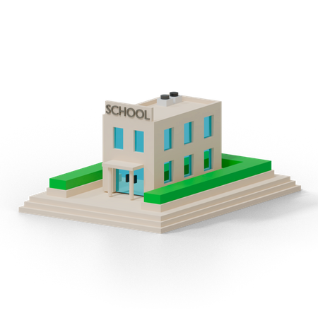 School Building  3D Illustration