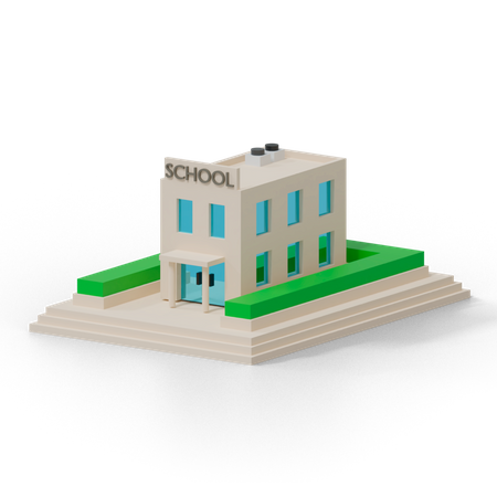 School Building 3D Illustration