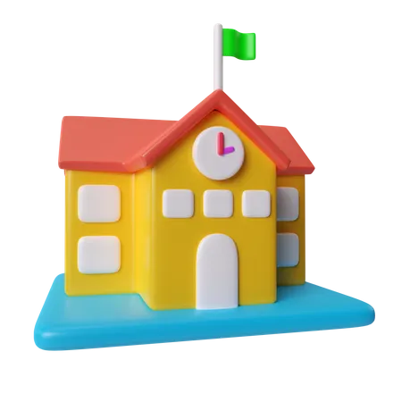 This Is A 3 D Illustration Of School Building Icon Place For Education Available In PSD Format With Transparent Background 3D Illustration