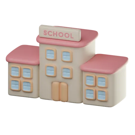 School Building  3D Icon