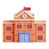 3d school building emoji