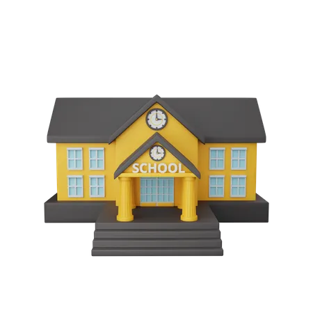 3 D Rendering School Building Isolated Useful For Education Learning Knowledge School And Class 3D Icon