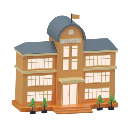 School Building 3D Icon