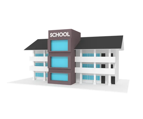 School building 3D Illustration