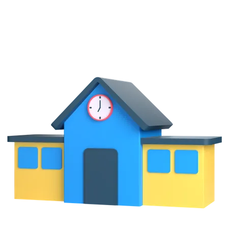 3 D School Building For School And Education Concept Object On A Transparent Background 3D Icon