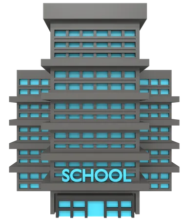 School Building University 3D Icon