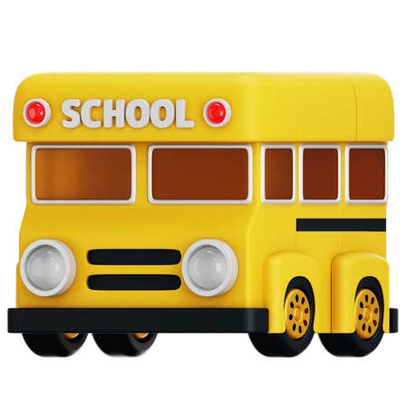 3 D Yellow Classic School Bus Isolated On Transparent Background Education And Welcome Back To School Concept 3D Icon