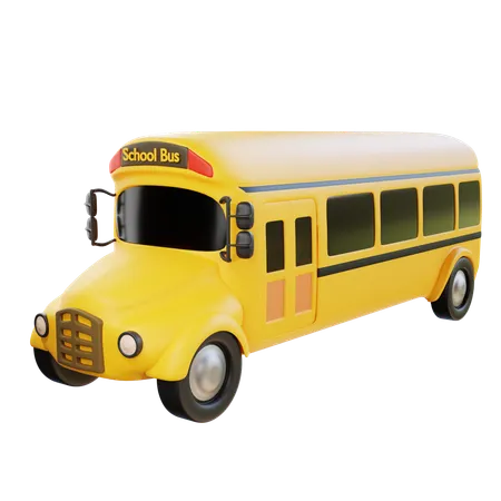 3 D Render School Bus 3D Icon