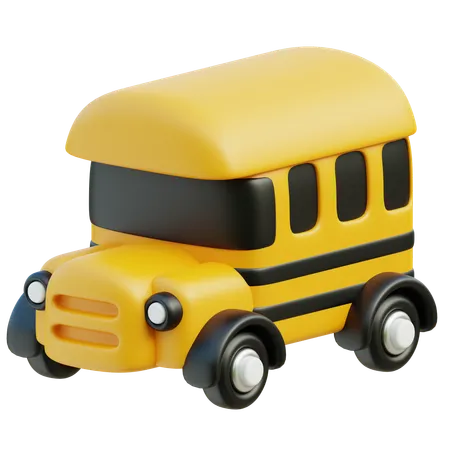 3 D School Bus Icon 3D Icon
