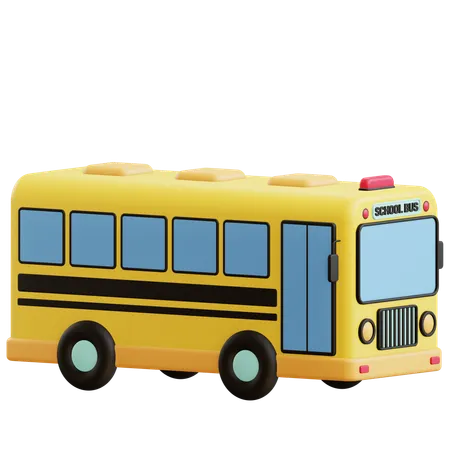 3 D School Bus Illustration With Transparent Background 3D Icon