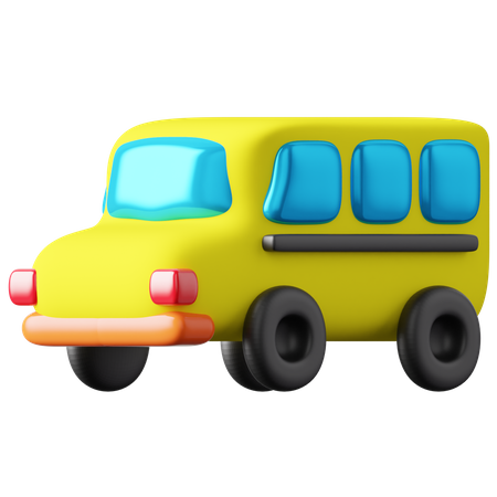School Bus 3D Icon