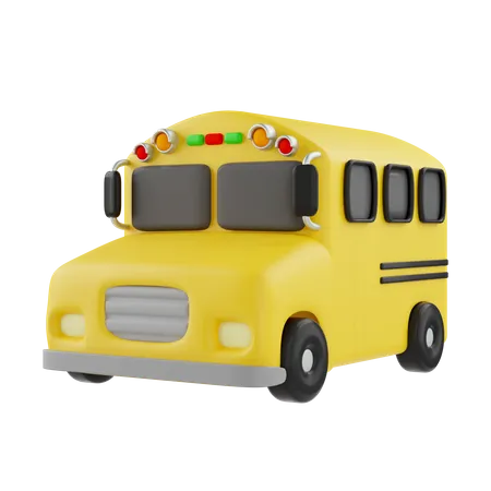 3 D Yellow School Bus Back To School Concept Icon Render Illustration 3D Icon