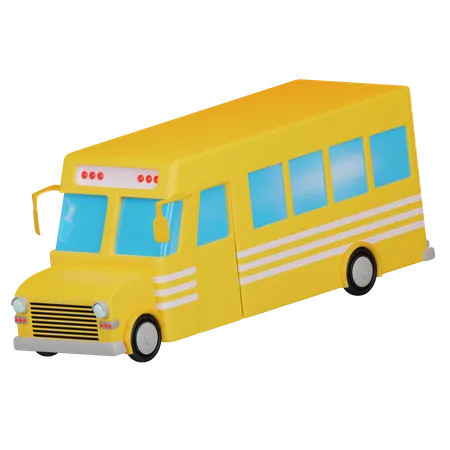 School Yellow Bus 3D Icon
