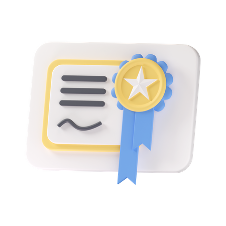 School Certificate  3D Icon